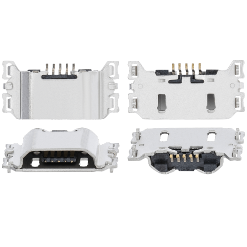 Replacement Charging port soldering required - 05 Pin - Micro B - 4 Anchor Points