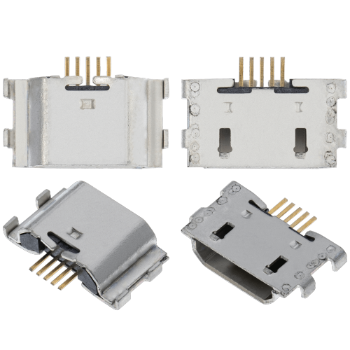 Replacement Charging port soldering required - 05 Pin - Micro B - 4 Anchor Points