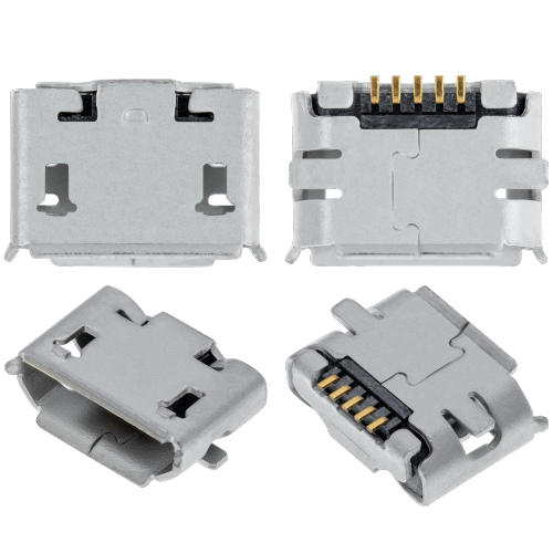 Replacement Charging port soldering required - 05 Pin - Micro B - 2 Anchor Points
