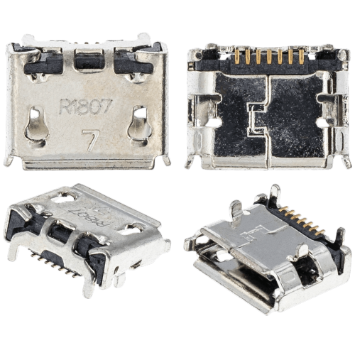 Replacement Charging port soldering required - 07 Pin - Micro B - 4 Anchor Points