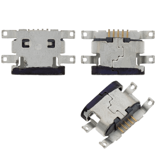 Replacement Charging port soldering required - 05 Pin - Micro B - 4 Anchor Points