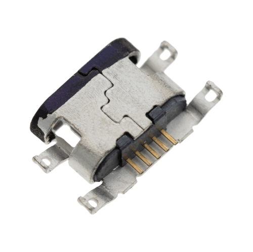 Replacement Charging port soldering required - 05 Pin - Micro B - 4 Anchor Points