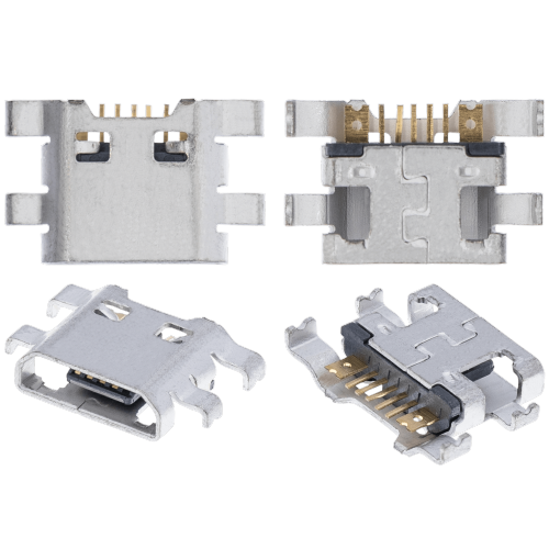 Replacement Charging port soldering required - 07 Pin - Micro B - 4 Anchor Points
