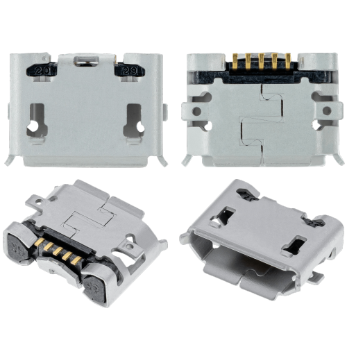 ESOURCE PARTS  Replacement Charging Port Soldering Required - 05 Pin - Micro B - 2 Anchor Points (C004)
