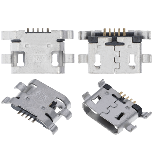 Replacement Charging port soldering required - 05 Pin - Micro B - 4 Anchor Points