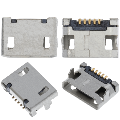 Replacement Charging port soldering required - 05 Pin - Micro B - 2 Anchor Points