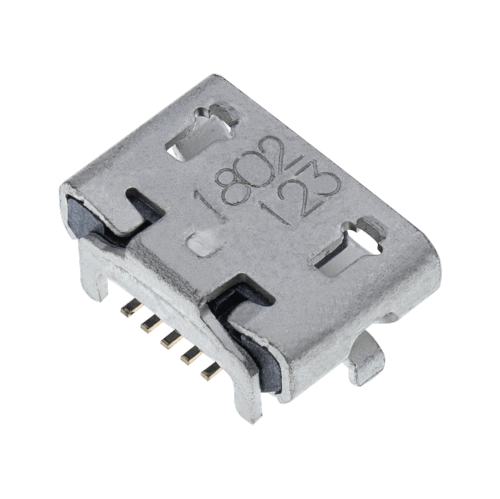 Replacement Charging port soldering required - 05 Pin - Micro B - 2 Anchor Points