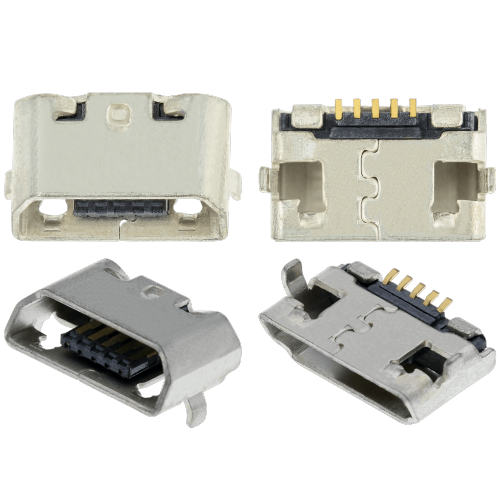 Replacement Charging port soldering required - 05 Pin - Micro B - 2 Anchor Points