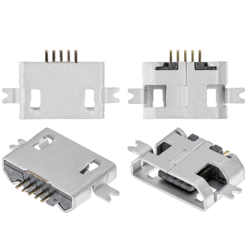 Replacement Charging port soldering required - 05 Pin - Micro B - 2 Anchor Points