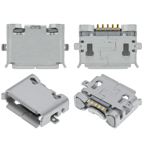 ESOURCE PARTS  Replacement Charging Port Soldering Required - 05 Pin - Micro B - 2 Anchor Points (C026)