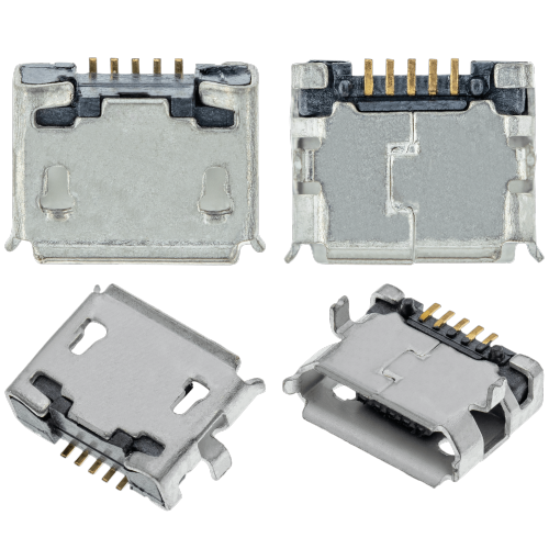 ESOURCE PARTS  Replacement Charging Port Soldering Required - 05 Pin - Micro B - 2 Anchor Points (C008)