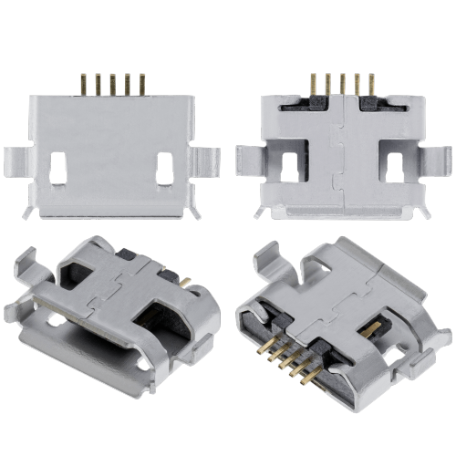 ESOURCE PARTS  Replacement Charging Port Soldering Required - 05 Pin - Micro B - 2 Anchor Points (C020)