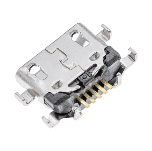 Replacement Charging port soldering required - 05 Pin - Micro B - 6 Anchor Points