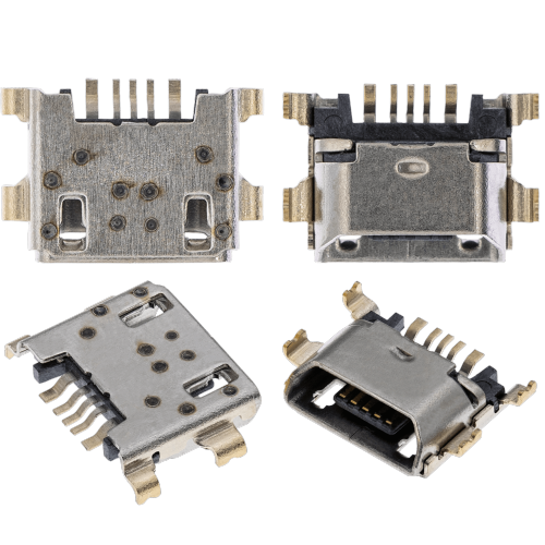 Replacement Charging port soldering required - 05 Pin - Micro B - 4 Anchor Points