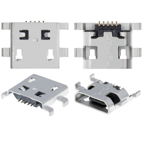 Replacement Charging port soldering required - 05 Pin - Micro B - 4 Anchor Points