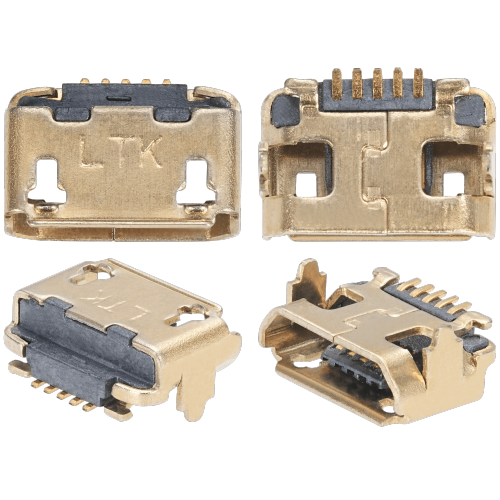 ESOURCE PARTS  Replacement Charging Port Soldering Required - 05 Pin - Micro B - 2 Anchor Points (C015)