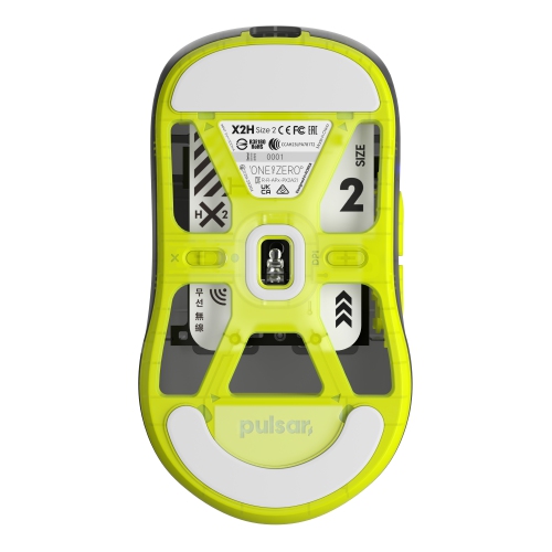 Pulsar X2H Wireless Gaming Mouse - Ultra-Lightweight 54g, PAW3395 26K DPI Sensor, Optical Switches, Symmetrical Design High Hump, Lag-Free 2.4GHz