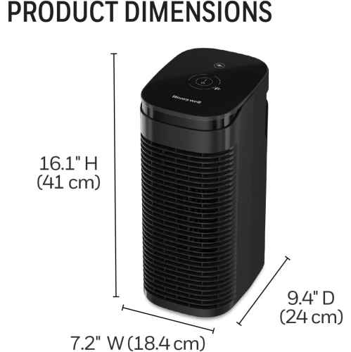 Honeywell HPA075BC True HEPA Air Purifier Medium Room,Allergen Remover, HEPA Filter,Capture 99.97% of Wildfire/Smoke,Dust,Pollen,Pet Dander,Reduce