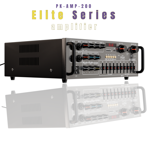 PEAK Karaoke Professional Bluetooth System: Bluetooth Amplifier PK-AMP-200, Two UHF Rechargeable PRO Wireless Microphone with Echo & Volume Control