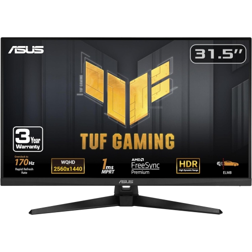 Refurbished - ASUS TUF 31.5" QHD 170Hz 1ms VA LED FreeSync Gaming Monitor (VG32AQA1A)