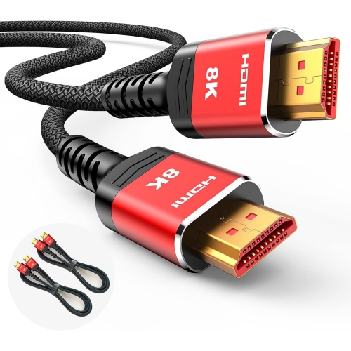 NIERBO  8K 60Hz 10Ft/3M, 2.1 48GBps HDMI Braided Cable-4K120Hz 7680P, HDcp 2.2 & 2.3, HDr 10, Earc, Dynamic HDr, Compatible for Laptop, Monitor