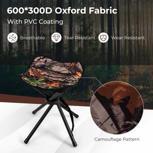 Costway 2 Pack Folding Hunting Stool Lightweight Foldable Outdoor Stool Seat