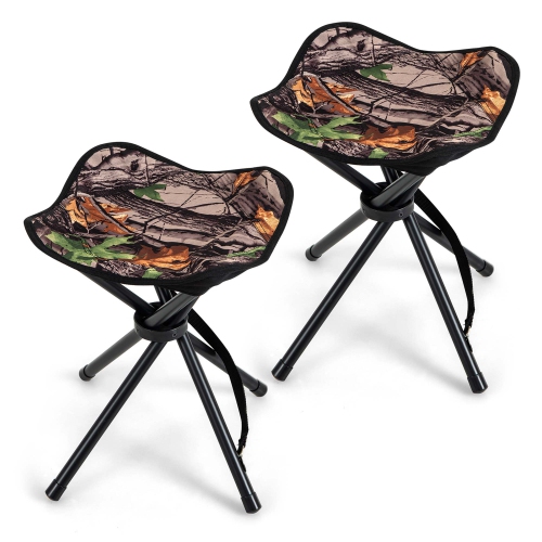 Costway 2 Pack Folding Hunting Stool Lightweight Foldable Outdoor Stool Seat