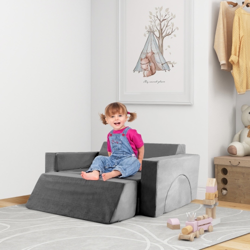 Ensemble 8 pièces avec canapé modulaire pour enfants de Costway avec housse amovible pour la salle de jeu et la chambre à coucher