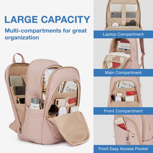 Bagsmart Bonchemin 15.6 inch Laptop Backpacks Bonchemin Pink