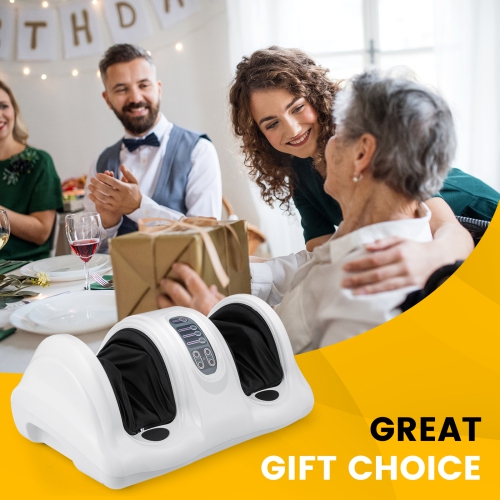 Costway Shiatsu Foot Massager Kneading and Rolling Leg Ankle with Remote Control White