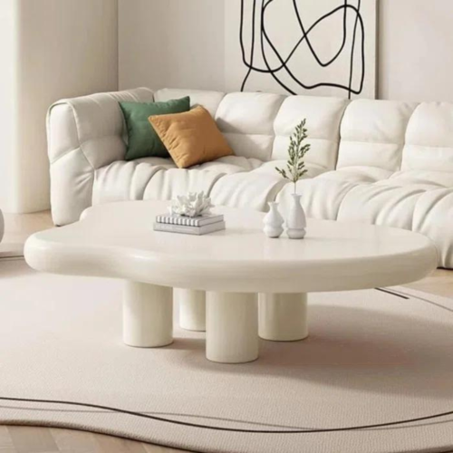 LivinVeluris Modern Minimilistic Coffee Table - White