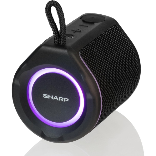 The Sharp Crystal Clear Series Portable Bluetooth Speaker-Black