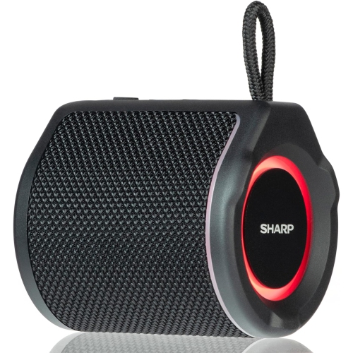 The Sharp Crystal Clear Series Portable Bluetooth Speaker-Black