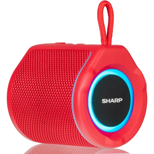 The Sharp Crystal Clear Series Portable Bluetooth Speaker-Red