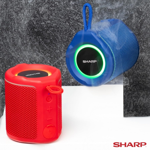 The Sharp Crystal Clear Series Portable Bluetooth Speaker-Red
