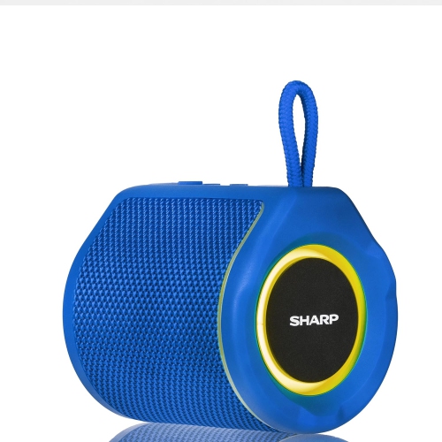 The Sharp Crystal Clear Series Portable Bluetooth Speaker-Blue