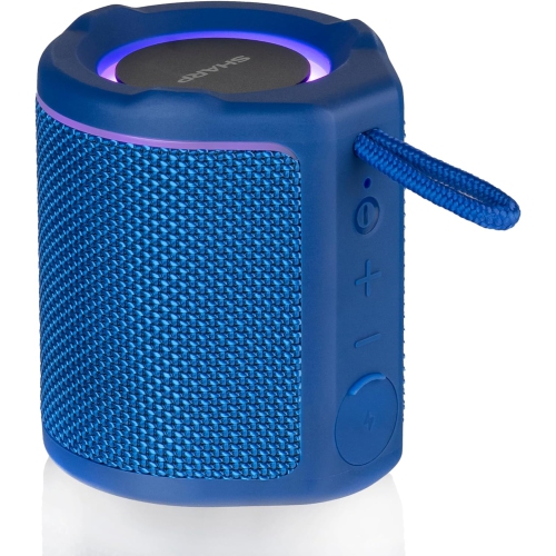 The Sharp Crystal Clear Series Portable Bluetooth Speaker-Blue