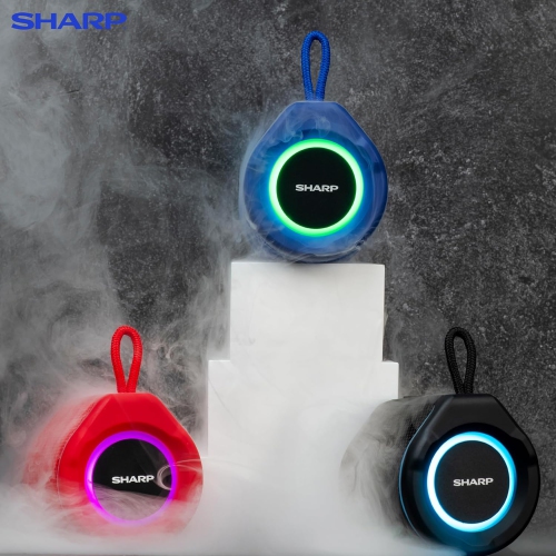 The Sharp Crystal Clear Series Portable Bluetooth Speaker-Blue