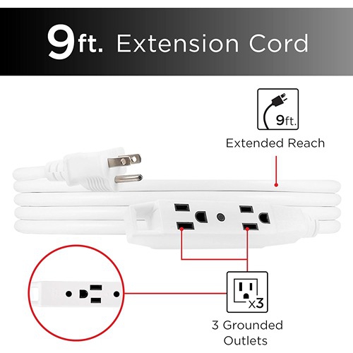 UltraPro 9 Ft Outdoor Extension Cord with 3 Outlets