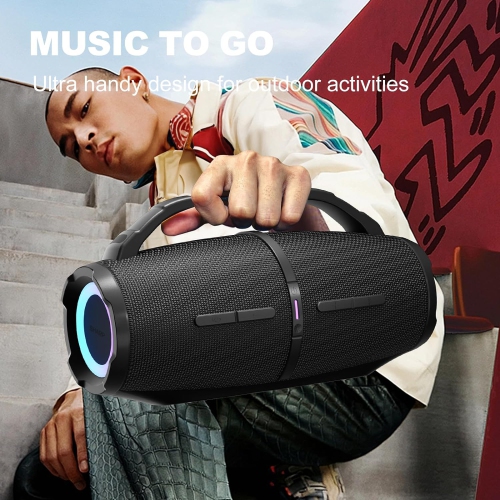 Sharp Waterproof Bluetooth Speaker with DSP Technology-Black