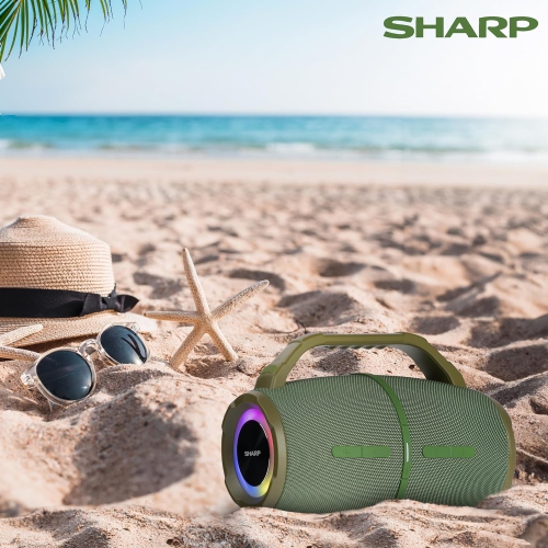 Sharp Waterproof Bluetooth Speaker with DSP Technology-Green