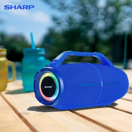Sharp Waterproof Bluetooth Speaker with DSP Technology-Blue