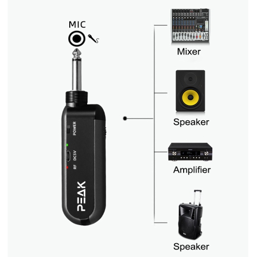 PEAK Karaoke Platinum Wireless Singing Microphones - Rechargeable with LEDs, Black Metallic Casing PK-MIC-003