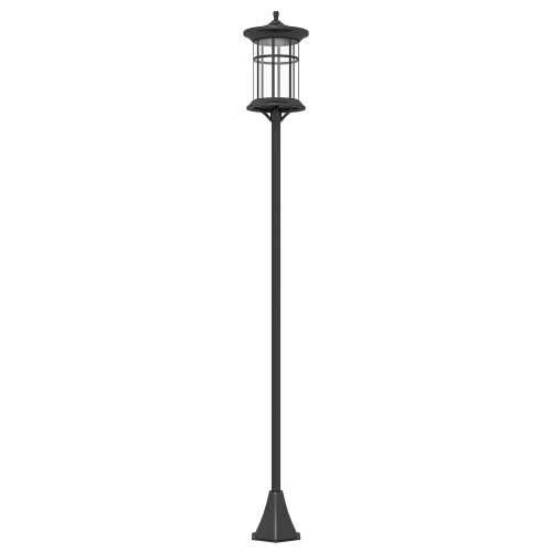 OUTSUNNY  " Solar Lamp Post Light, 72"" Led Outdoor Street Light, Waterproof Ip44 for Patio, Garden, Backyard, Pathway, Cool White"