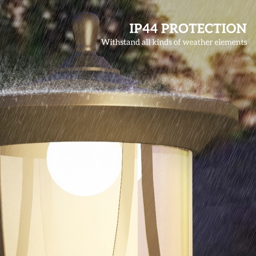 Lampe solaire Outsunny, lampadaire extérieur LED 50 po, étanche IP44 pour patio, jardin, cour, allée, blanc froid