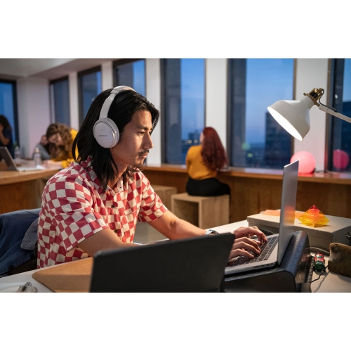 Casque d'écoute sans fil Bluetooth à suppression du bruit QuietComfort 45 de Bose - fumée blanche