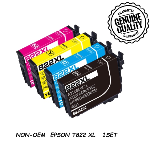 BESTONER  [New Chip] 1Set Compatible Ink Cartridge Replacement for Epson T822 822Xl to Use \w Workforce Pro Wf-3820 Wf-3823 Wf-4820 Wf-4830 Wf-4833