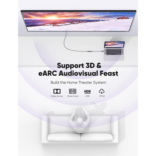 NIERBO 1FT/0.3M, HDMI Extension Cable Male-Female Adapter for TV, 4K@120Hz 8K@60Hz 2.1 High Speed 48Gbps, Compatible Google Chrome Cast, Roku Stick,