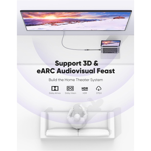 NIERBO 3.3FT/1M, HDMI Extension Cable Male-Female Adapter for TV, 4K@120Hz 8K@60Hz 2.1 High Speed 48Gbps, Compatible Google Chrome Cast, Roku Stick,