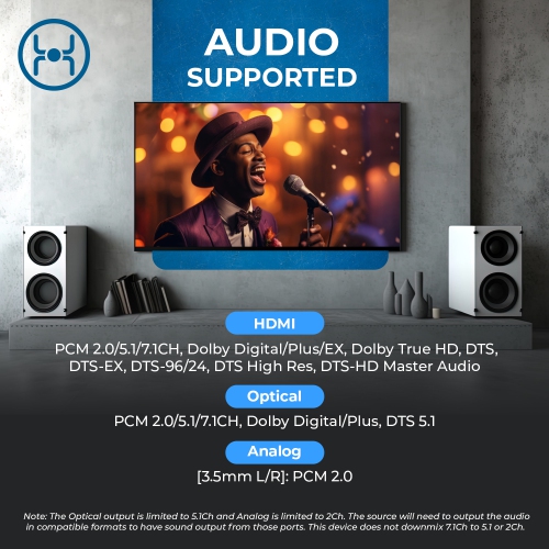 OREI 4x2 HDMI Matrix With Audio Extraction